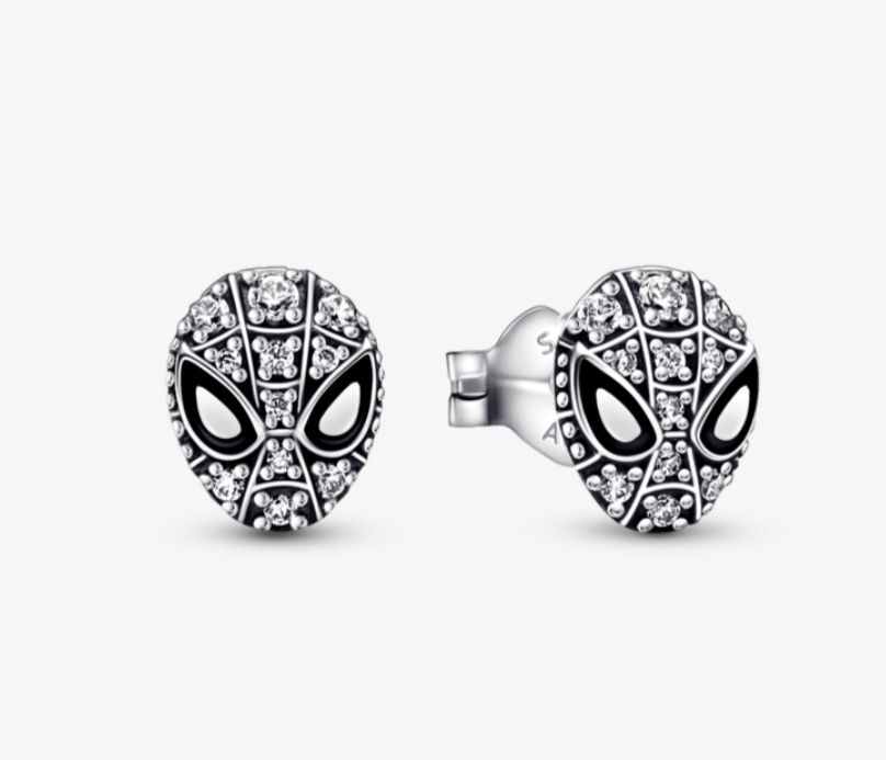 Aretes de botón en pavé de Spiderman
