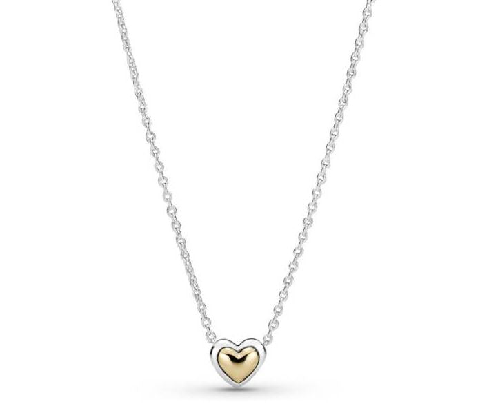 Collar Corazón Bi-tono dorado
