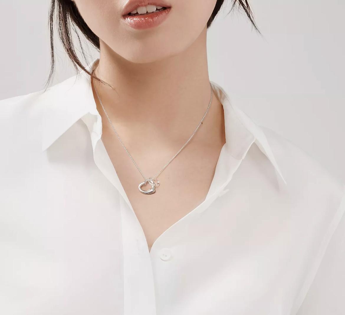 Collar Open Heart plateado
