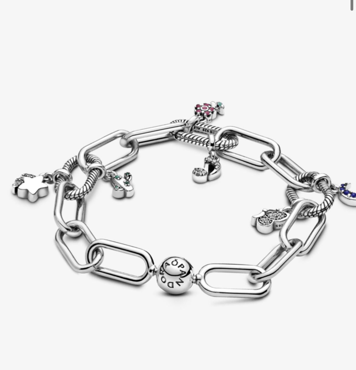 Brazalete de cadena eslabones con circulo