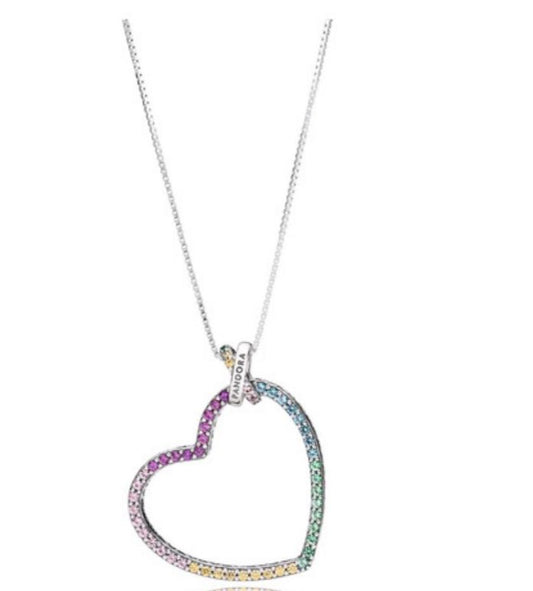 Collar Pandora Corazón Multicolor