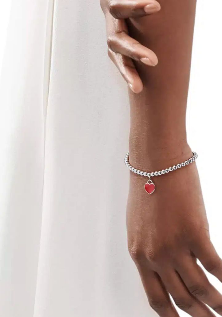 Brazalete Cuentas Con Corazon Rojo Tiffany & Co.