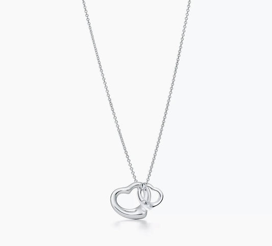 Collar Open Heart  plateado