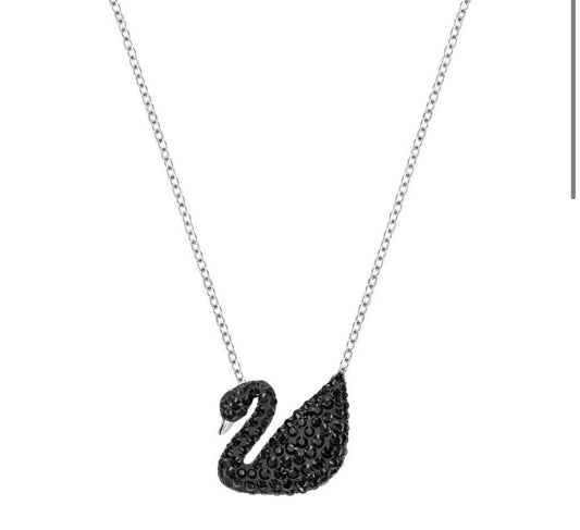 Collar Swarovski Dancing Swan Negro