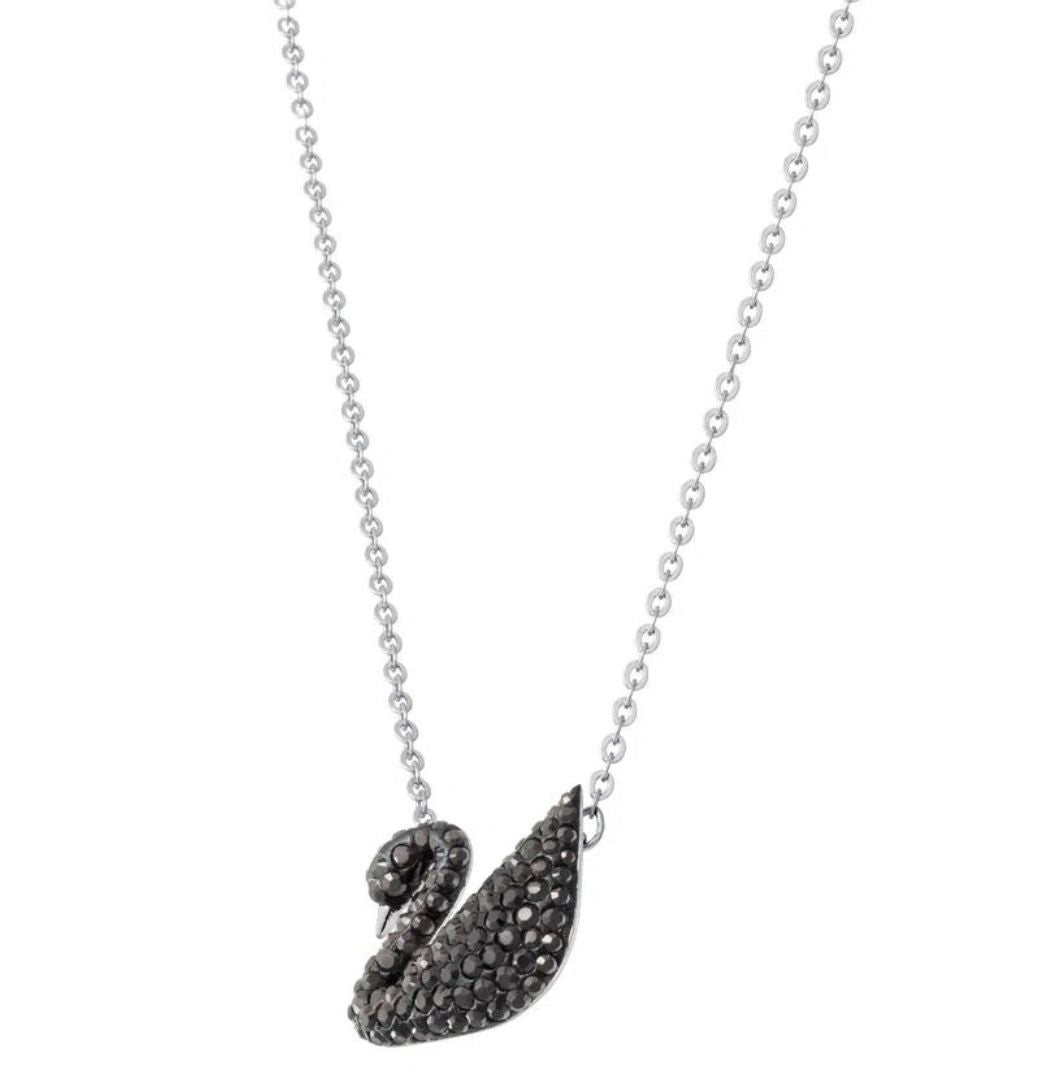 Collar Swarovski Dancing Swan Negro