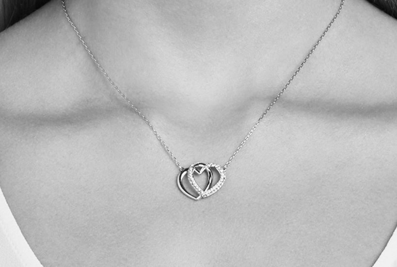 Collar Swarovski Doble Corazón Amor