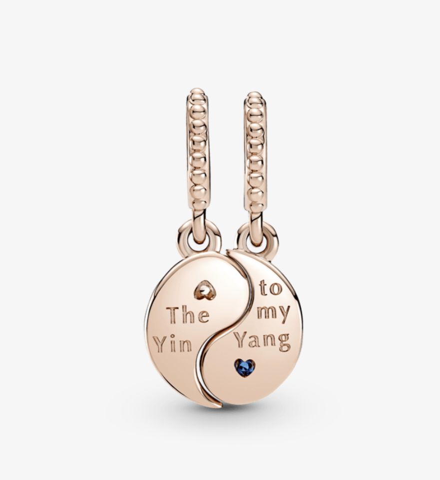 charm colgante separable yin & yang reluciente rose gold