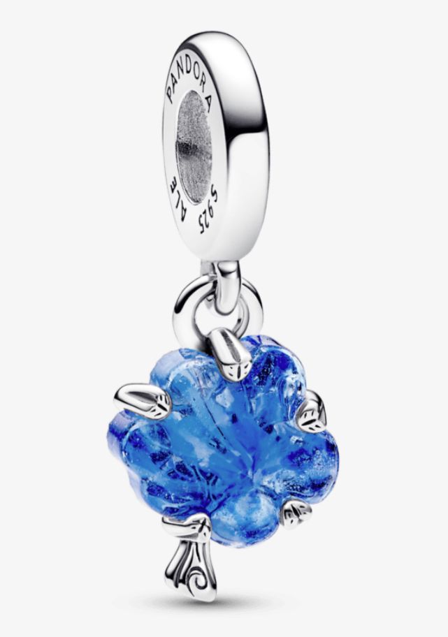 Charm colgante árbol  de familia  de cristal murano azul