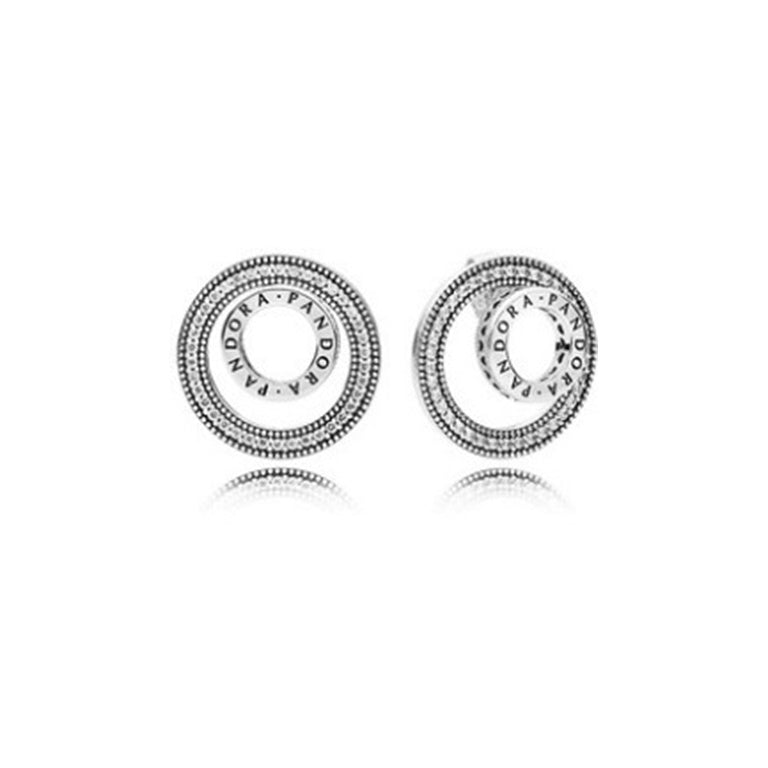 Aretes de boton circulo doble