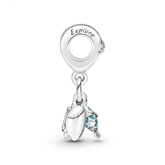 Charm Colgante triple "Tortuga de mar, pez y concha"
