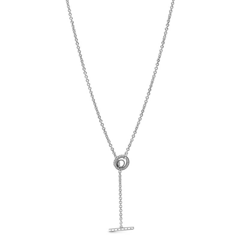 Collar corazón con barra en T y circulo