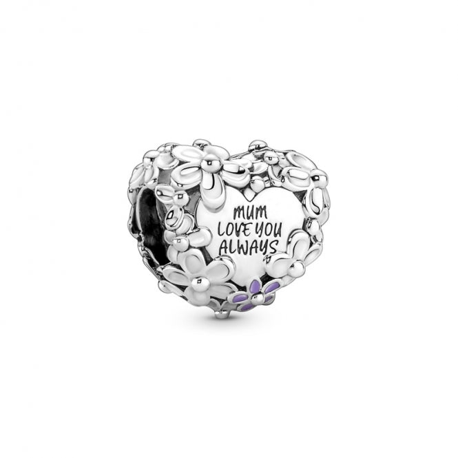 Charm "Corazón de margaritas para mamá"