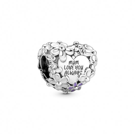 Charm "Corazón de margaritas para mamá"