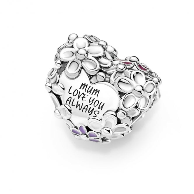 Charm "Corazón de margaritas para mamá"