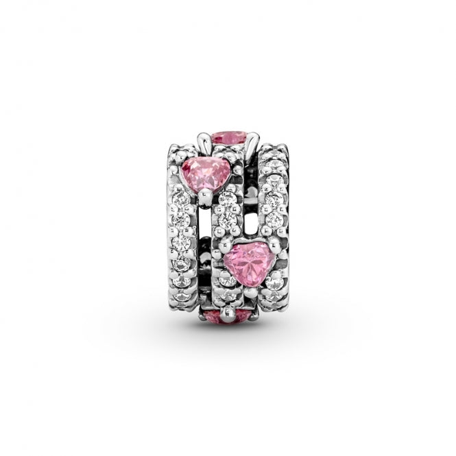 Charm "Corazones brillantes triple"