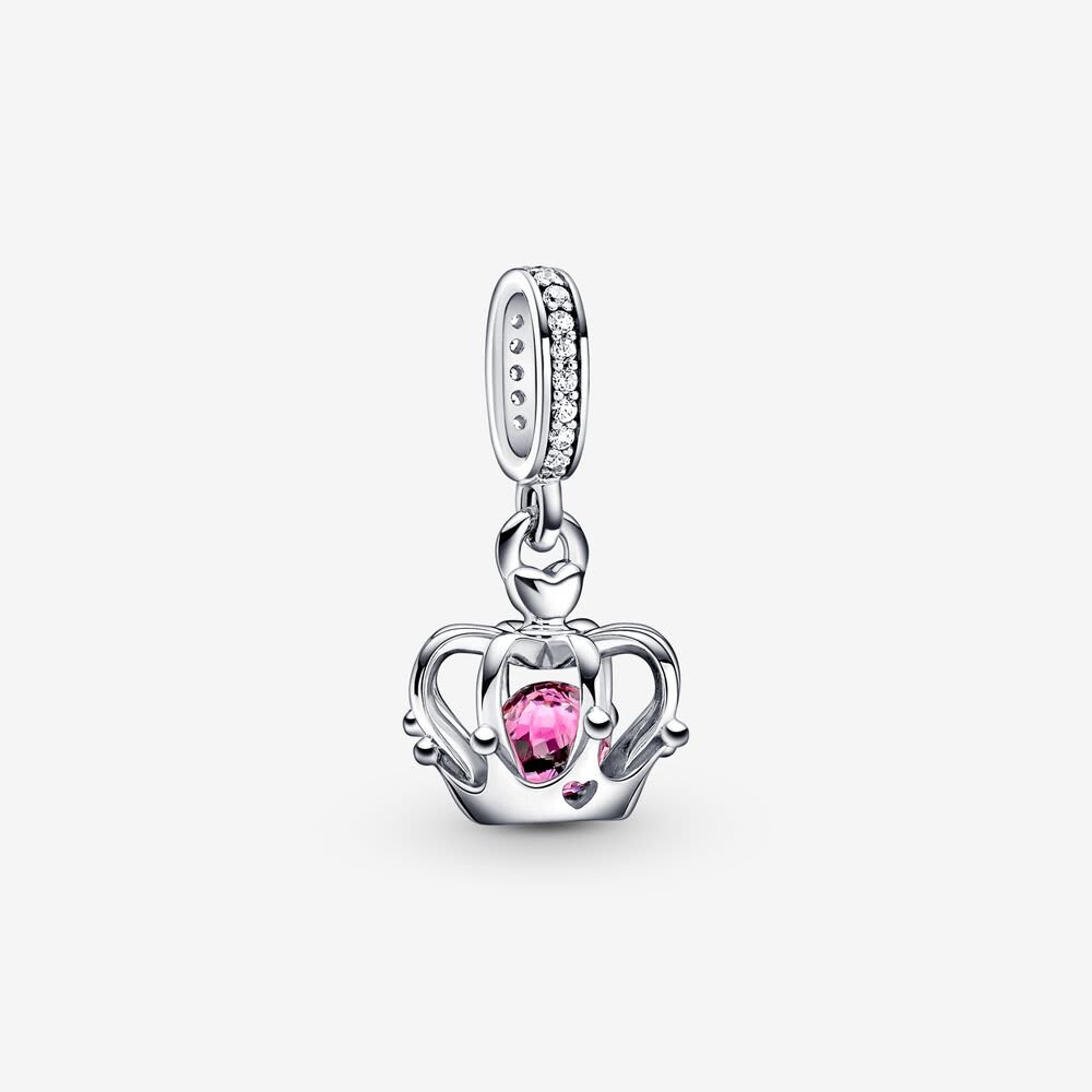 Charm "Corona con brillo rosa"