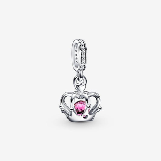 Charm "Corona con brillo rosa"
