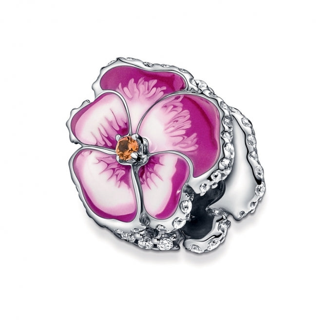 Charm "Flor de pensamiento rosada"