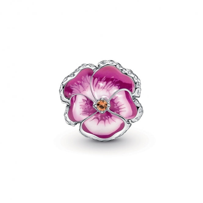 Charm "Flor de pensamiento rosada"