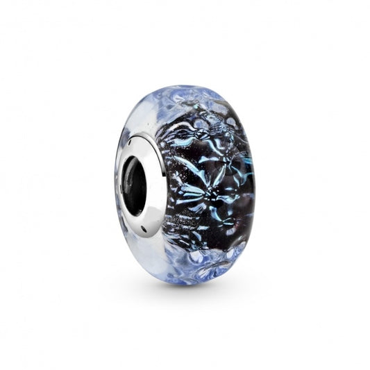 Charm "Opalescente Océano Azul Oscuro" con Cristal de Murano