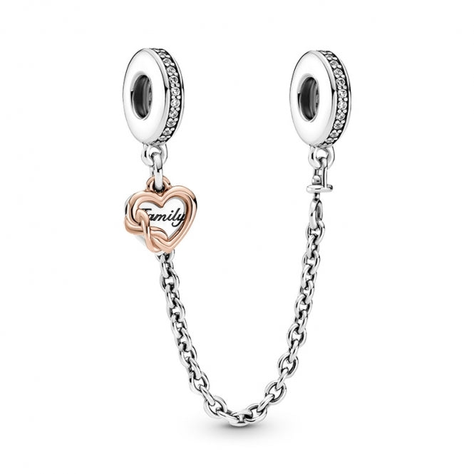 Charm Cadena de seguridad "Corazón de familia"