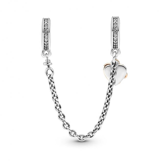 Charm Cadena de seguridad "Corazón de familia"