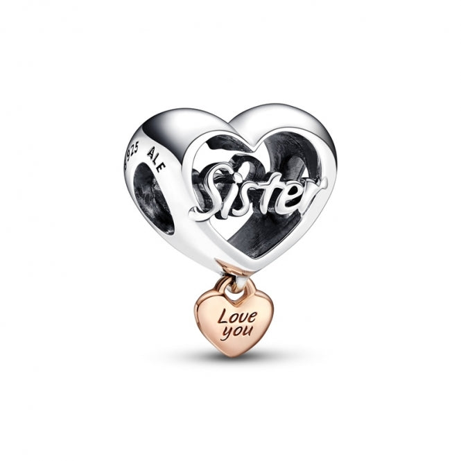Charm corazón love you sister