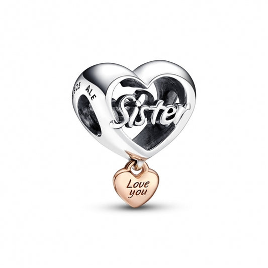 Charm corazón love you sister