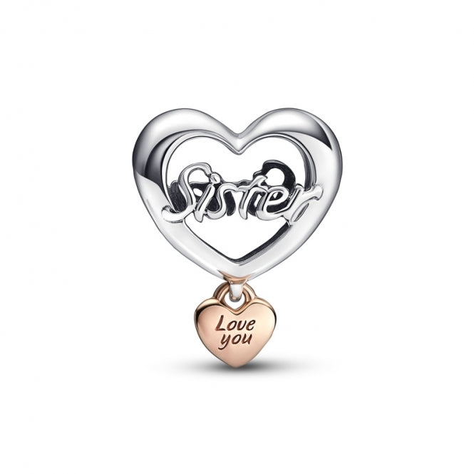 Charm corazón love you sister
