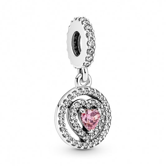 Charm "Corazones brillantes doble"