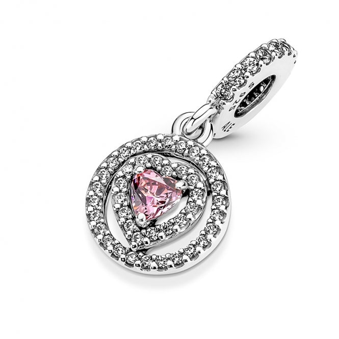Charm "Corazones brillantes doble"