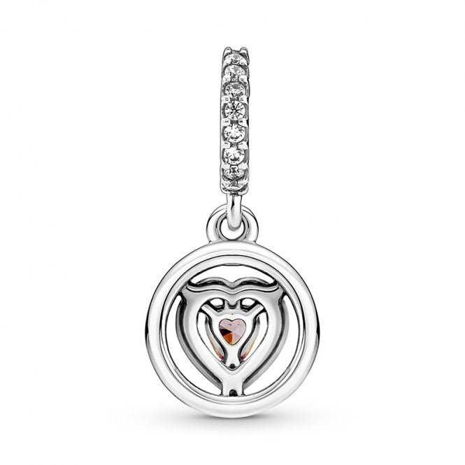 Charm "Corazones brillantes doble"